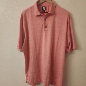 FJ FootJoy Coral Peach Golf Polo Shirt Mens Size XL